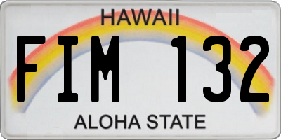 HI license plate FIM132