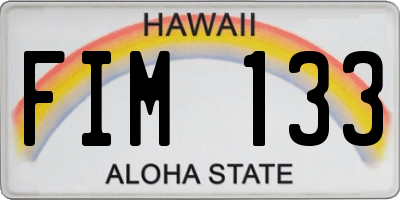 HI license plate FIM133