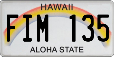 HI license plate FIM135