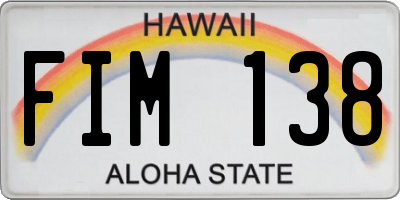 HI license plate FIM138