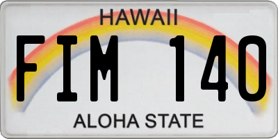 HI license plate FIM140