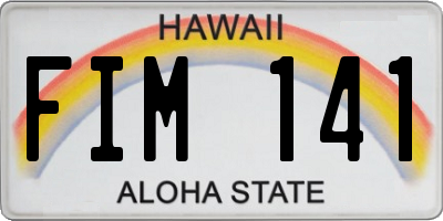 HI license plate FIM141