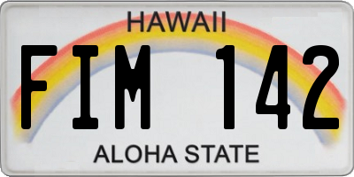 HI license plate FIM142