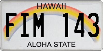 HI license plate FIM143