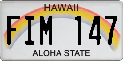 HI license plate FIM147