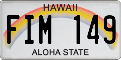 HI license plate FIM149