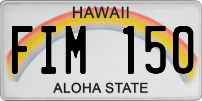 HI license plate FIM150