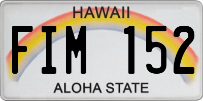 HI license plate FIM152