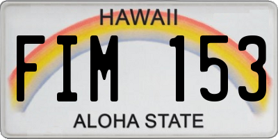 HI license plate FIM153
