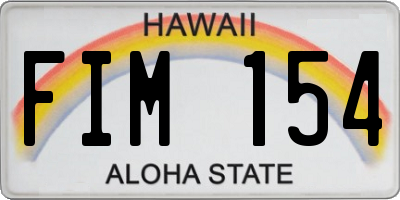 HI license plate FIM154