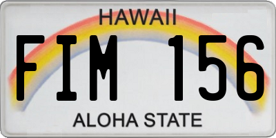 HI license plate FIM156