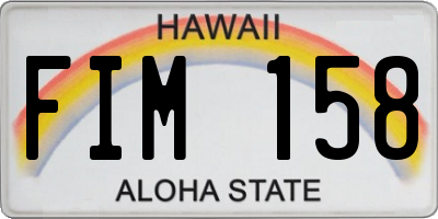 HI license plate FIM158