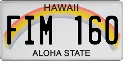 HI license plate FIM160