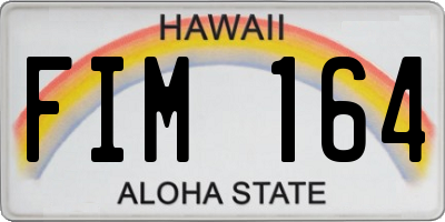 HI license plate FIM164