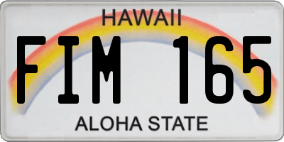 HI license plate FIM165