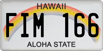 HI license plate FIM166