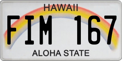 HI license plate FIM167