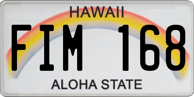 HI license plate FIM168