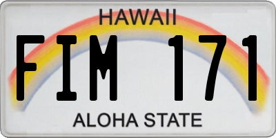 HI license plate FIM171