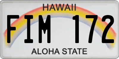 HI license plate FIM172