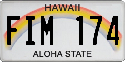 HI license plate FIM174