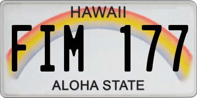 HI license plate FIM177