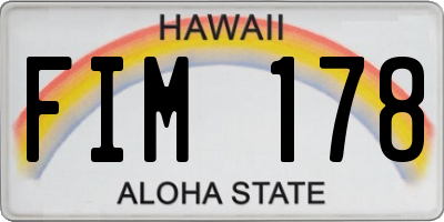 HI license plate FIM178