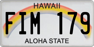 HI license plate FIM179