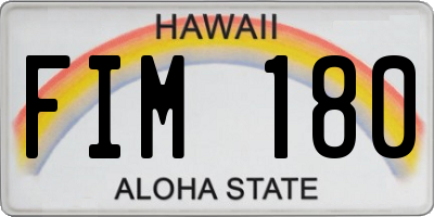 HI license plate FIM180