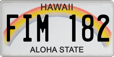 HI license plate FIM182