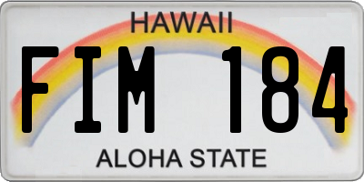 HI license plate FIM184