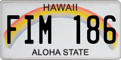 HI license plate FIM186