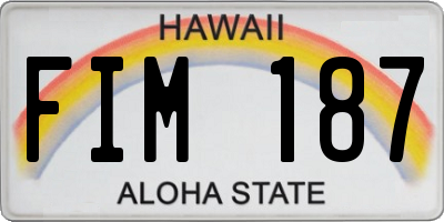 HI license plate FIM187