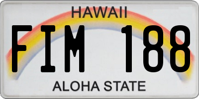 HI license plate FIM188