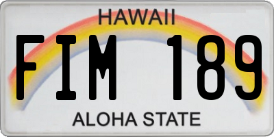 HI license plate FIM189