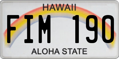 HI license plate FIM190