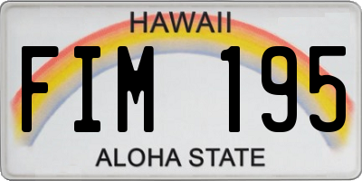 HI license plate FIM195