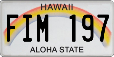 HI license plate FIM197