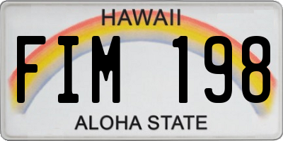 HI license plate FIM198