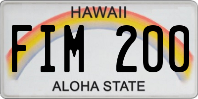 HI license plate FIM200