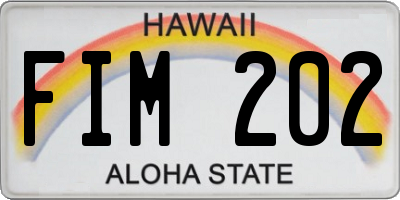 HI license plate FIM202