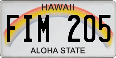 HI license plate FIM205