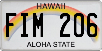HI license plate FIM206