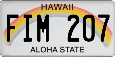 HI license plate FIM207