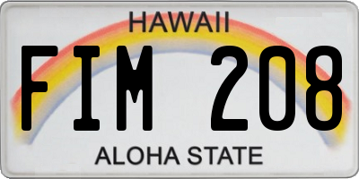 HI license plate FIM208