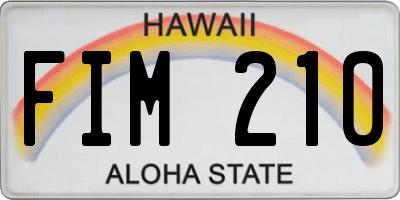 HI license plate FIM210