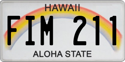 HI license plate FIM211