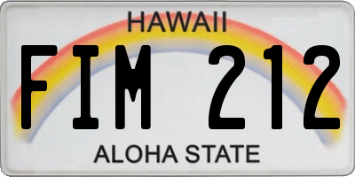 HI license plate FIM212