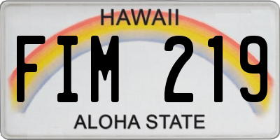 HI license plate FIM219