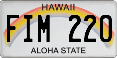 HI license plate FIM220